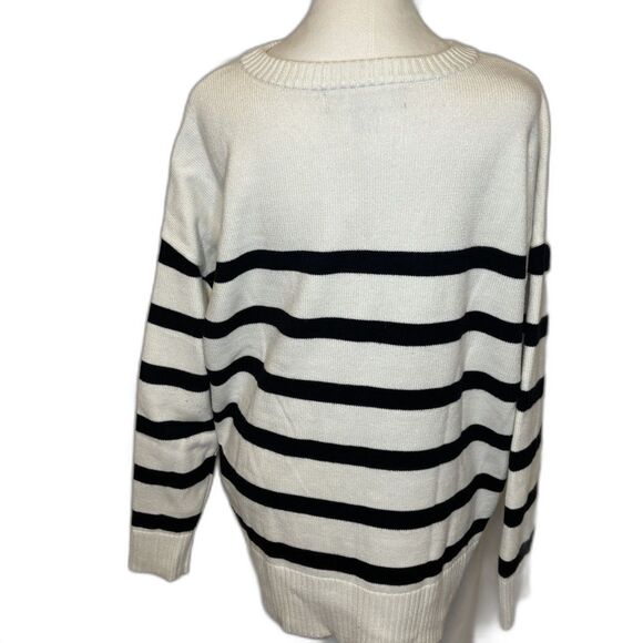 French Connection Essentials Ladies Striped Long Sleeve Sweater Designer - Picture 4 of 5